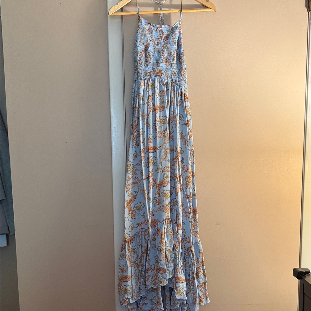 Free People Floral Maxi Dress with Spaghetti Straps